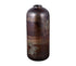 Large Wooden Vase with Brass Detailing